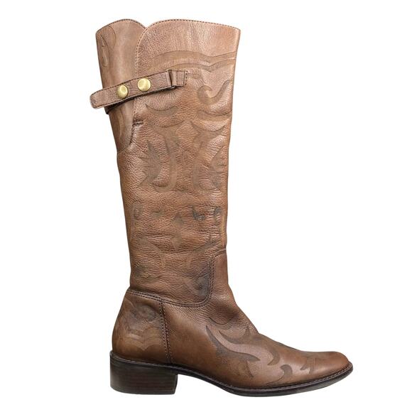 Matisse Women’s Creed Brown Leather Embossed Western Boot Size US 7 - Picture 1 of 12